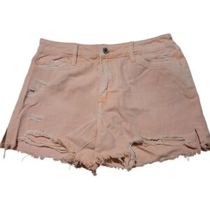 Vervet LA Distressed Pale Pink Acid Washed Denim Shorts Size Medium